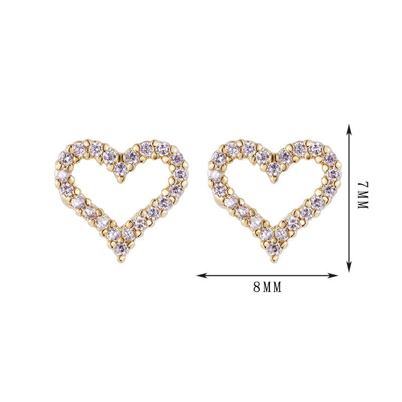 Heart-shaped Zirconia earrings - Lyra