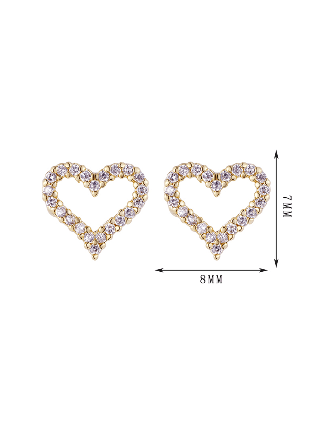 18k gold heart hollow earrings - Lyra