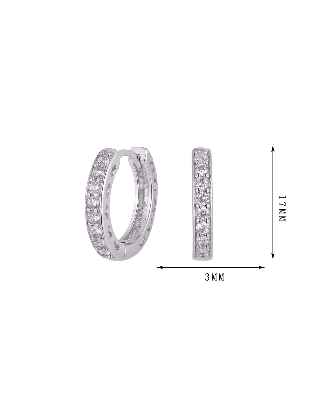 Round hoop polished earrings, inlaid with zircon round hoop earrings, fashionable and shining tenth set - Lyra