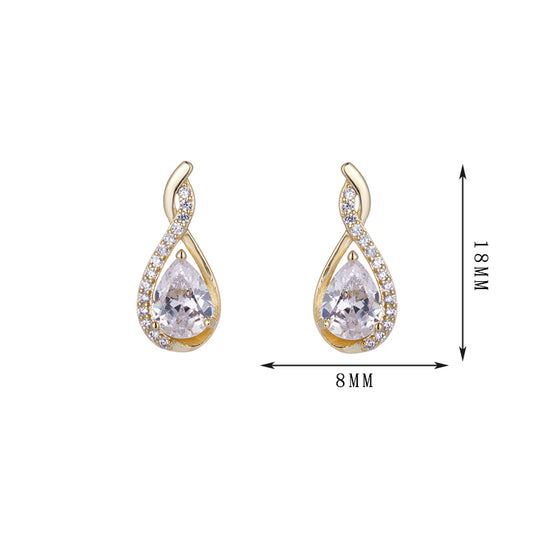 Water drop-shaped earrings inlaid with synthetic colored gemstones - Lyra