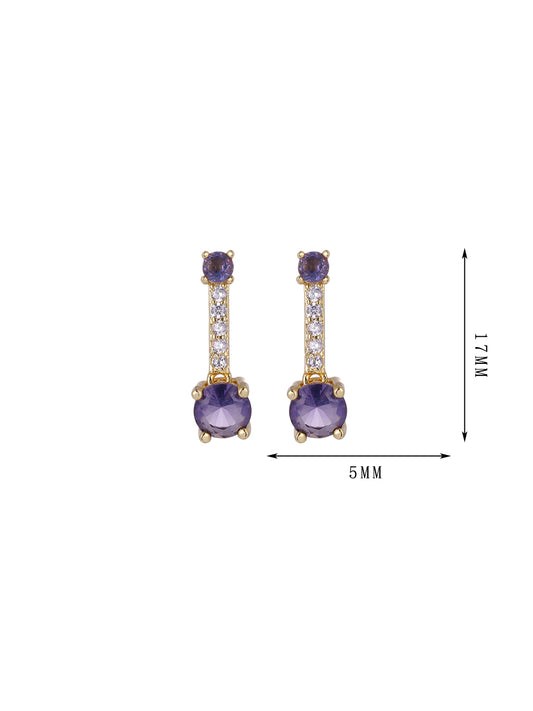 Rose red gemstone earrings, pendant earrings, high-end unique style - Lyra