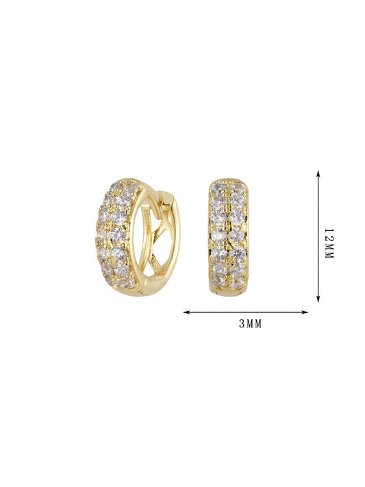 Champagne gold, inlaid zircon earrings, fashionable and shiny set 12 - Lyra