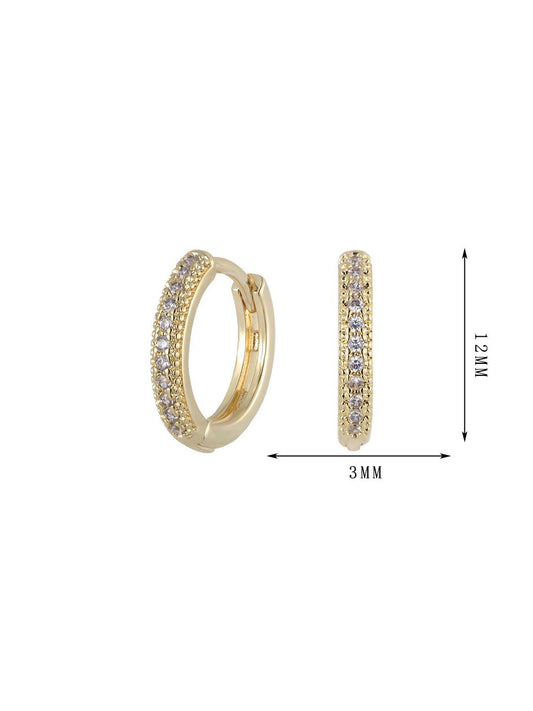 The first set of hoop earrings, inlaid with white zircon - Lyra