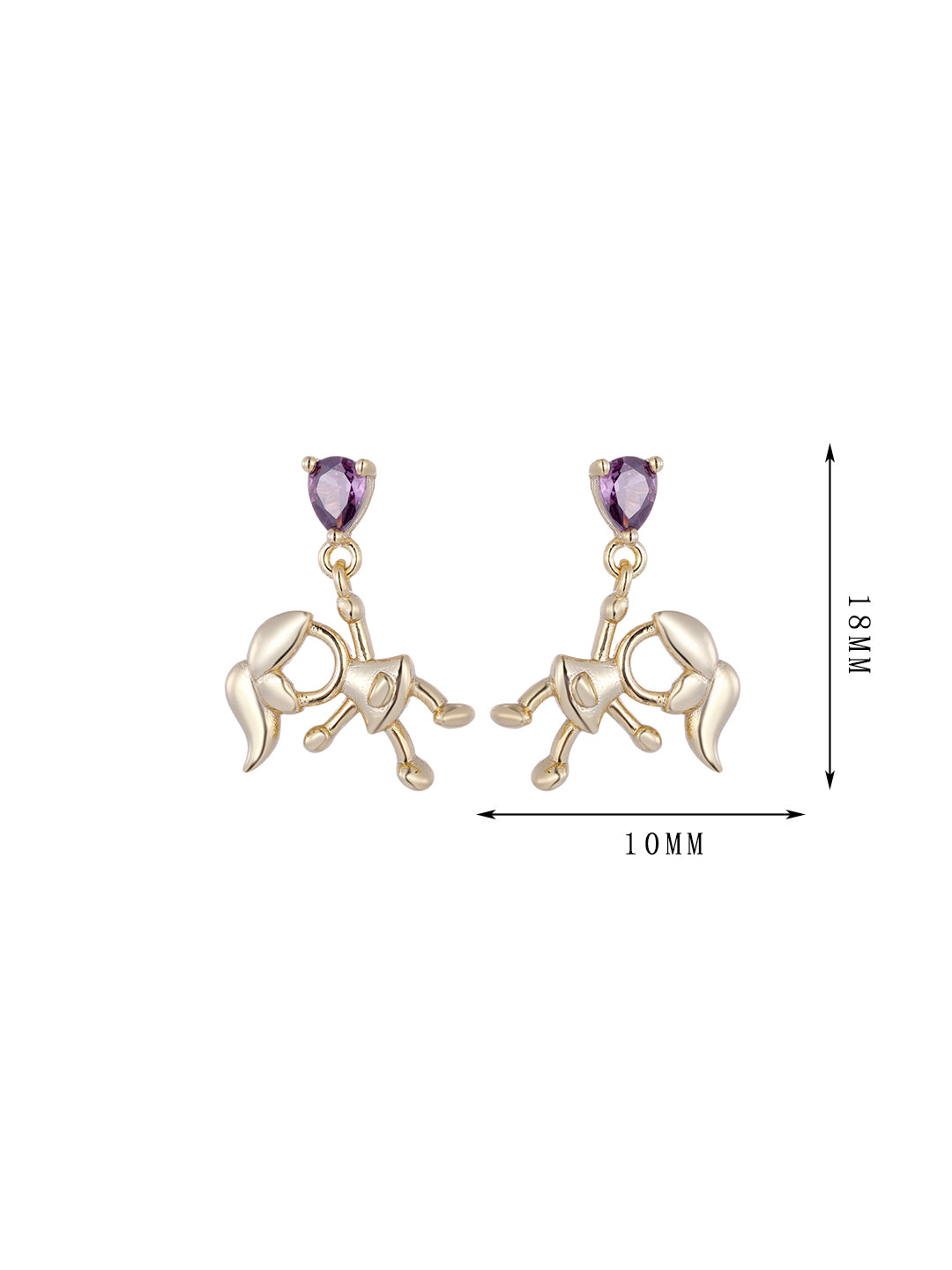 Rose red gemstone earrings, pendant earrings, high-end unique style - Lyra