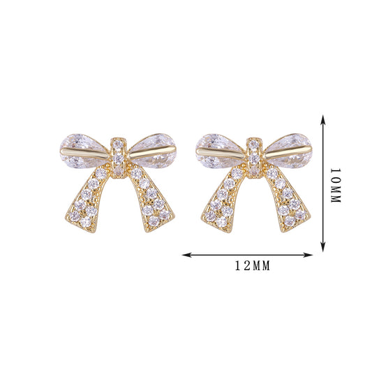 Bow-shaped earrings, exquisite and compact, versatile and fashionable - Lyra