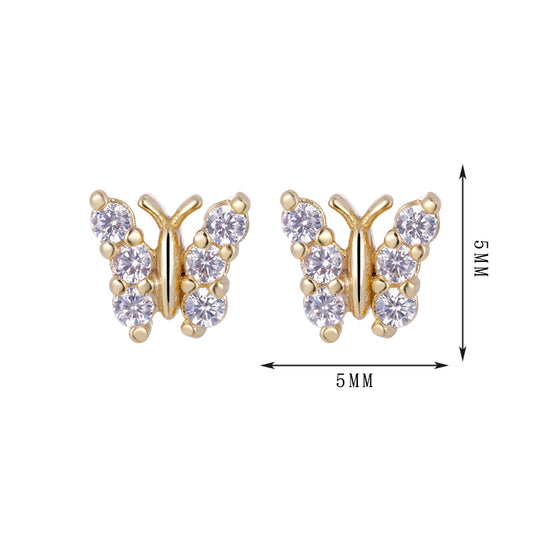 Butterfly, star, cat shape, sparkling zircon earrings - Lyra