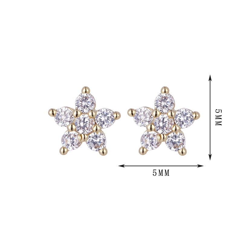 Butterfly, star, cat shape, sparkling zircon earrings - Lyra