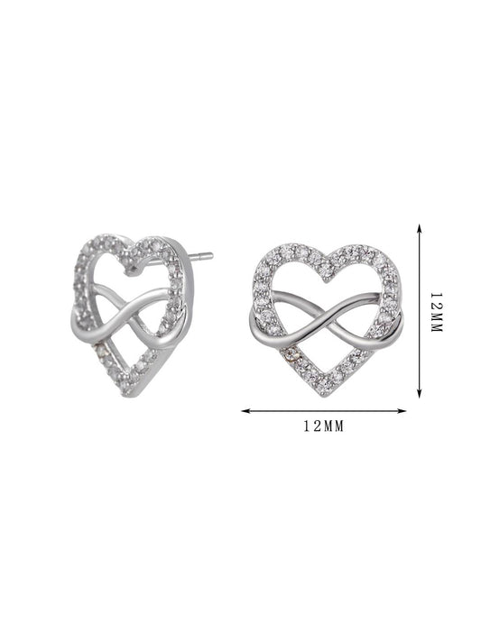 Love infinity symbol earrings, three different zircons, simple and versatile - Lyra