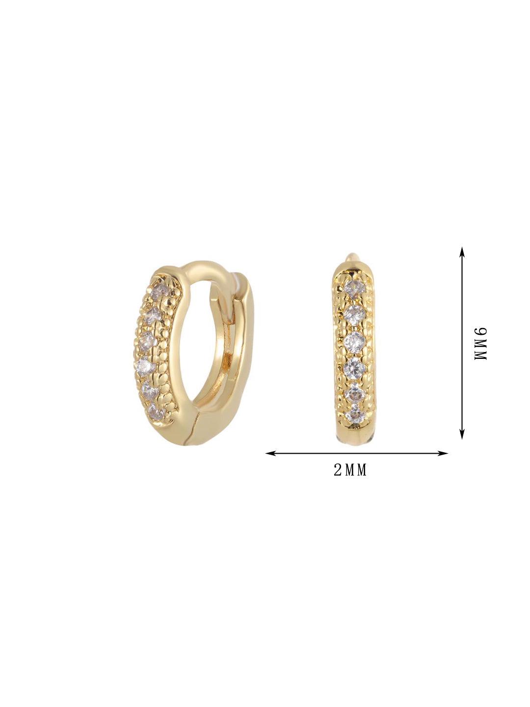The first set of hoop earrings, inlaid with white zircon - Lyra