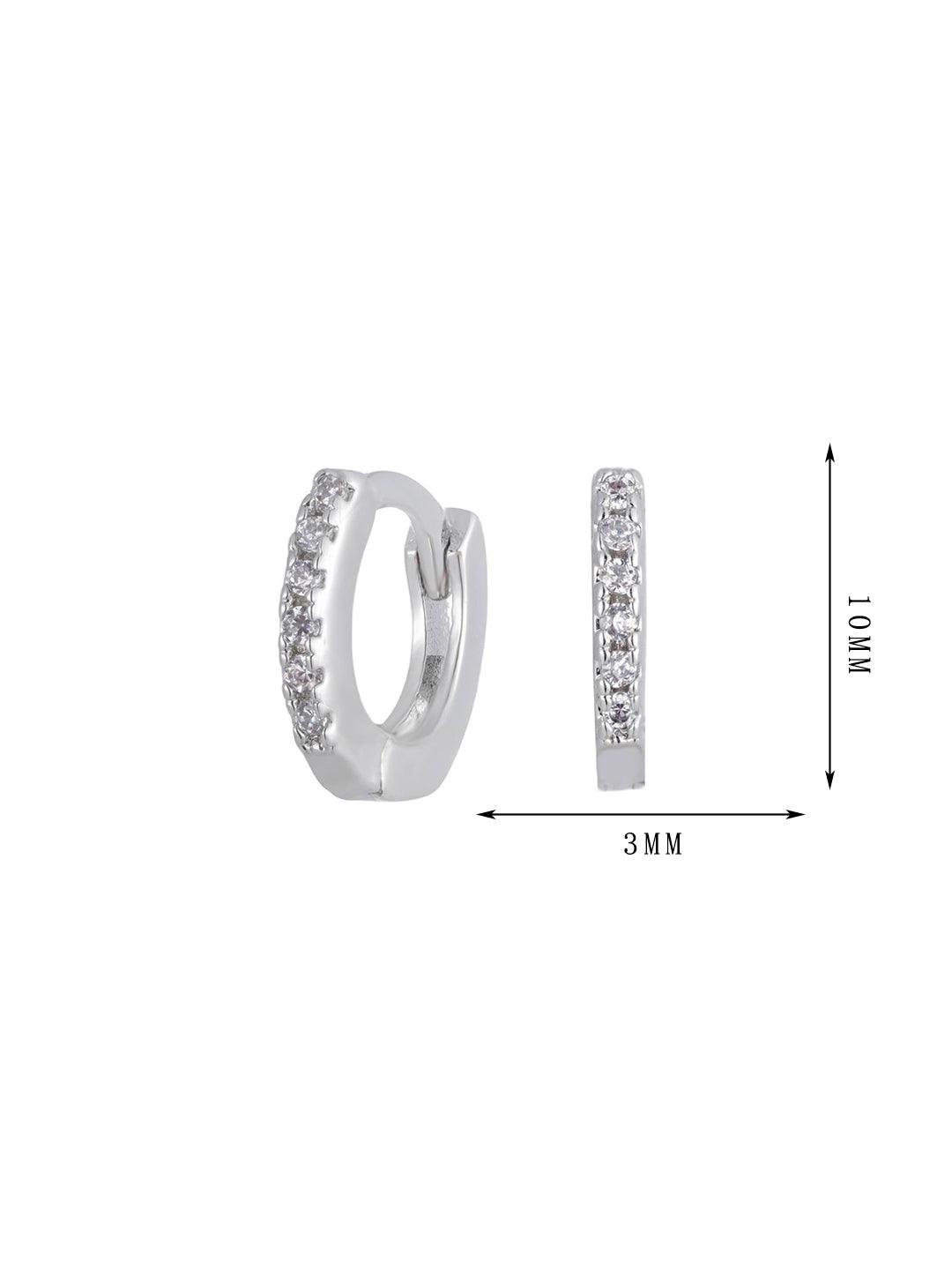 The first set of hoop earrings, inlaid with white zircon - Lyra