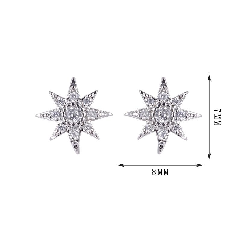 18k gold Star-shaped zircon earrings - Lyra