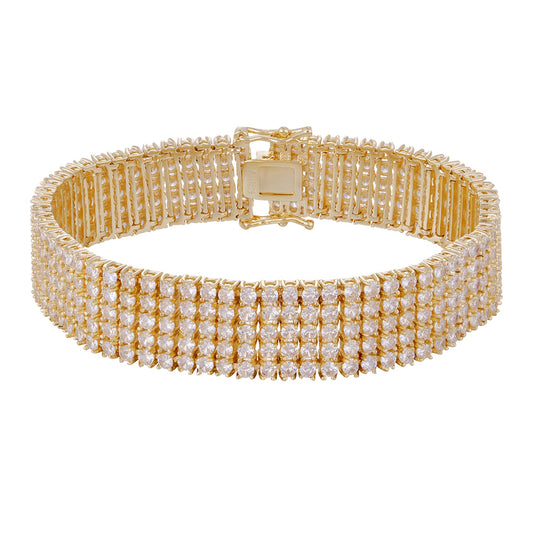 The bracelet is made of three layers of gold plated copper and five layers of zircon. It is not easy to be allergic to wholesale purchases and has a unique style. - Lyra