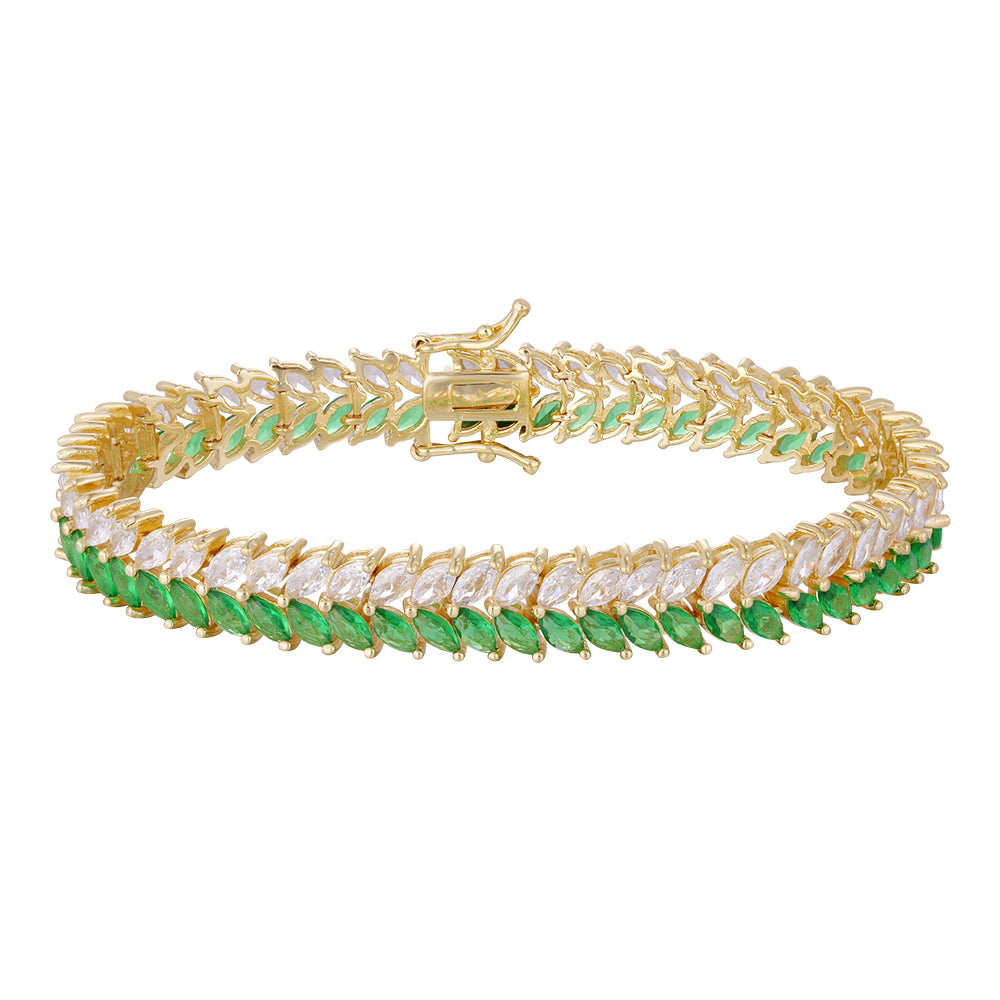 The bracelet is made of three layers of copper plated with gold, garland braid design, purchased wholesale, and is hypoallergenic. - Lyra