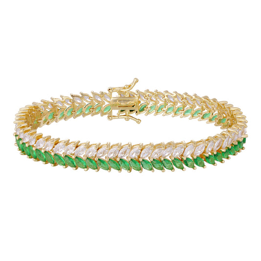 The bracelet is made of three layers of copper plated with gold, garland braid design, purchased wholesale, and is hypoallergenic. - Lyra