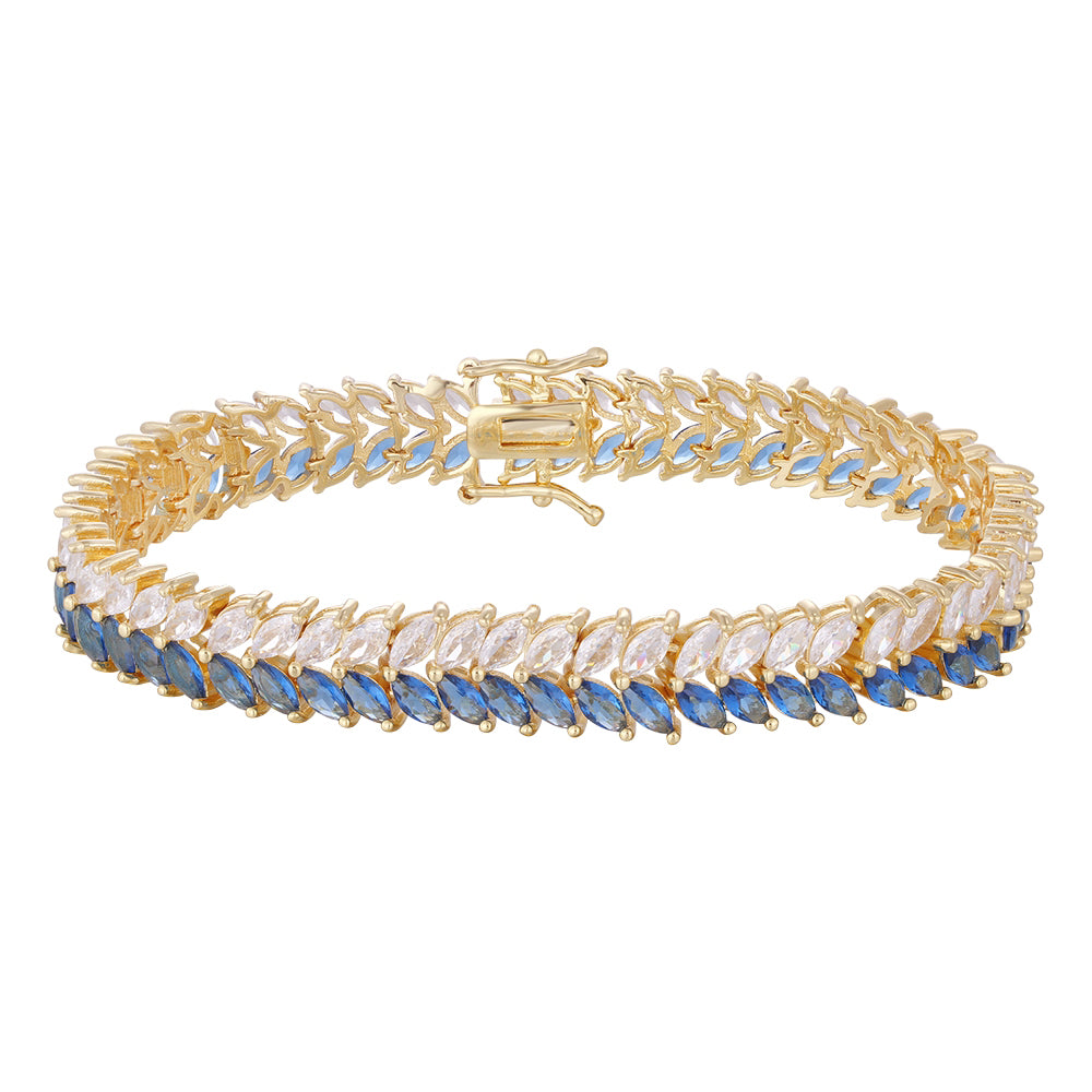 The bracelet is made of three layers of copper plated with gold, garland braid design, purchased wholesale, and is hypoallergenic. - Lyra