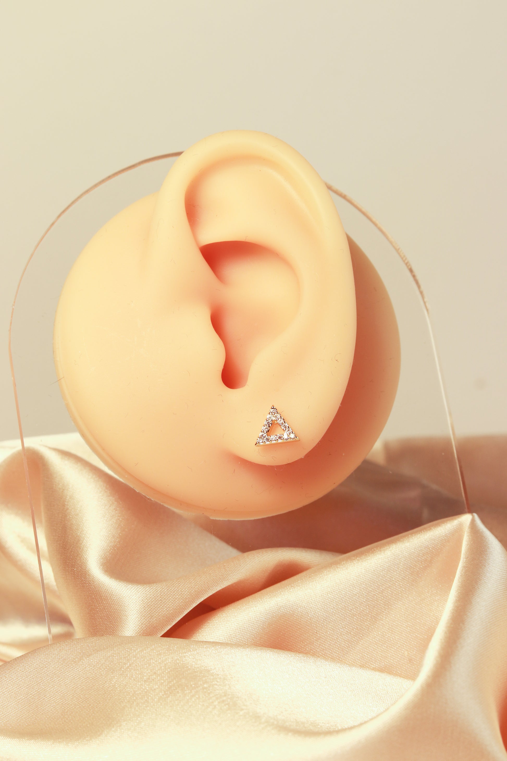 Triangle earrings, diamond earrings, three styles of fashionable earrings, order - Lyra