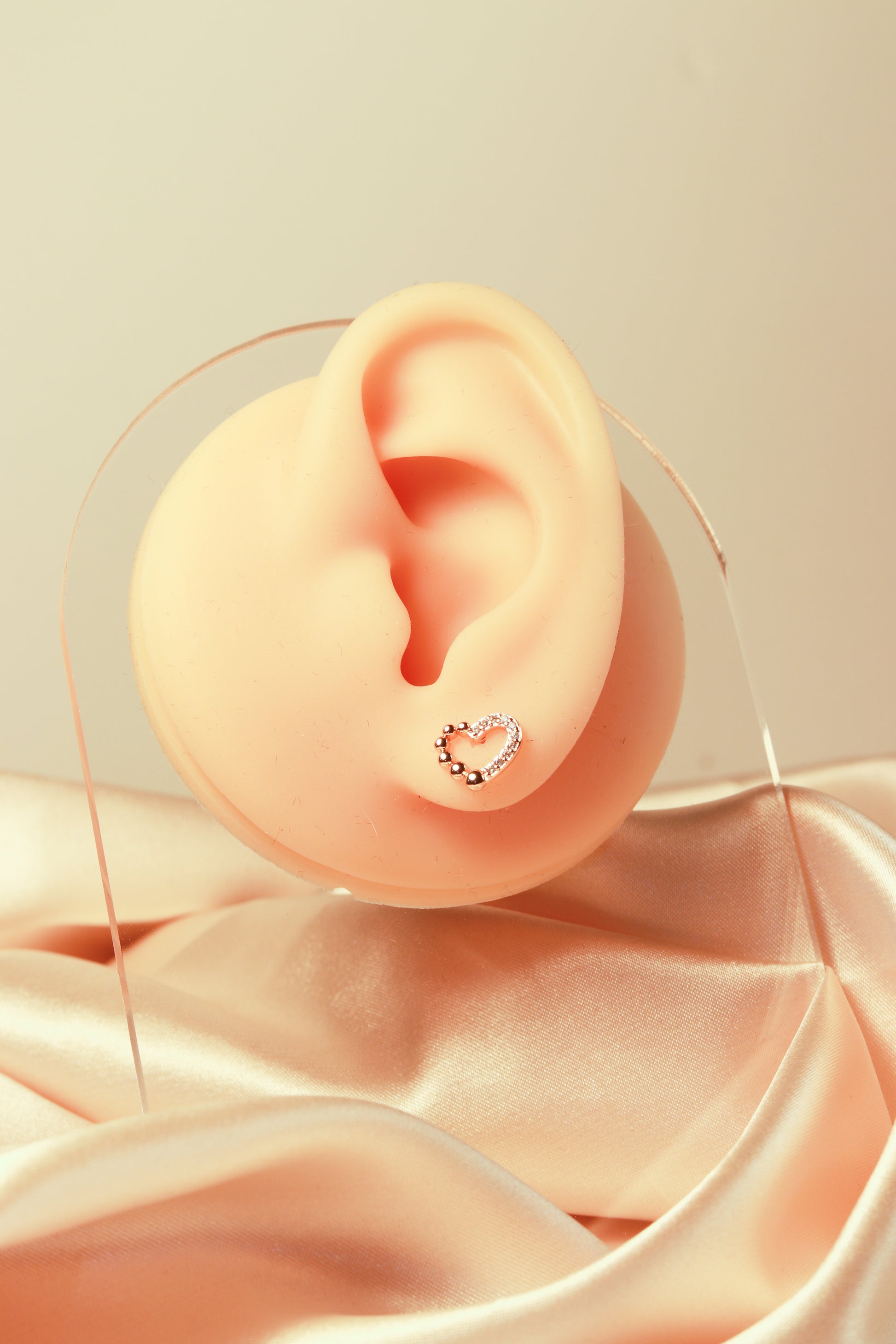 Heart design earrings, heart with three different zircons, simple and versatile, unique style set 9 - Lyra