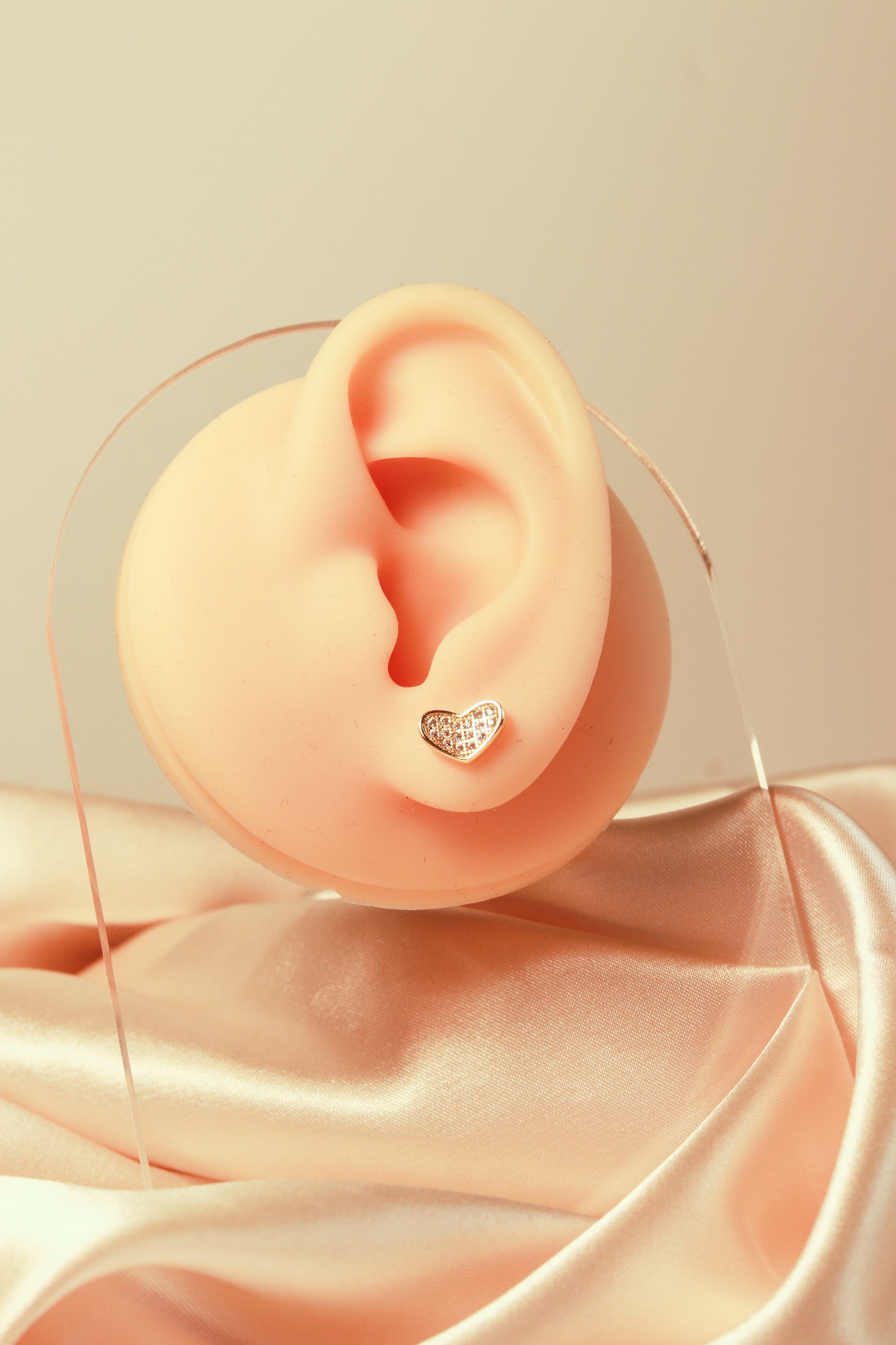 Heart design earrings, heart rays with three different zircons, simple and versatile, set 8 - Lyra