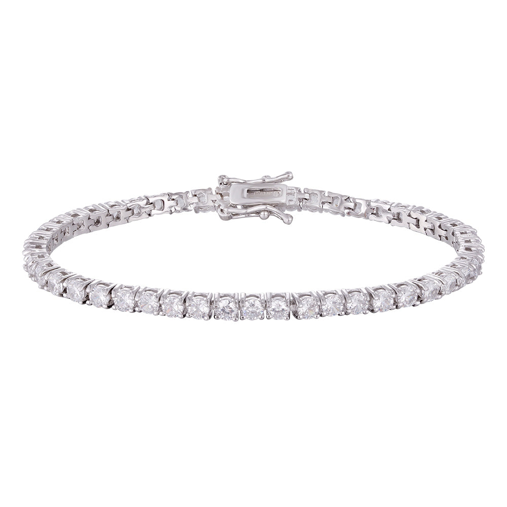 Wholesale copper plated 18k gold buckle bracelet, black and white round zircon bracelet, women's gift - Lyra