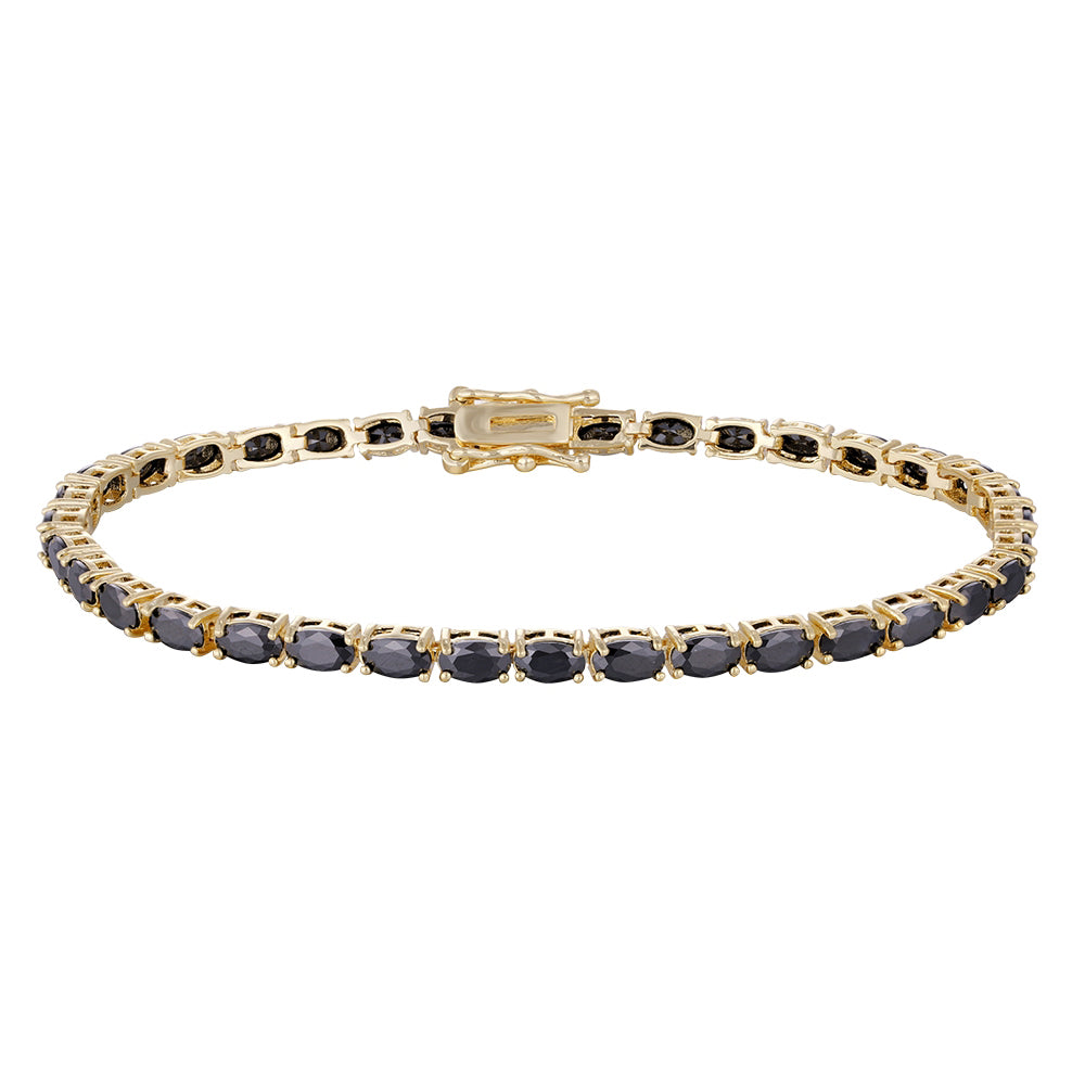 Wholesale copper plated 18k gold buckle bracelet, black and white zircon bracelet, women's gifts - Lyra