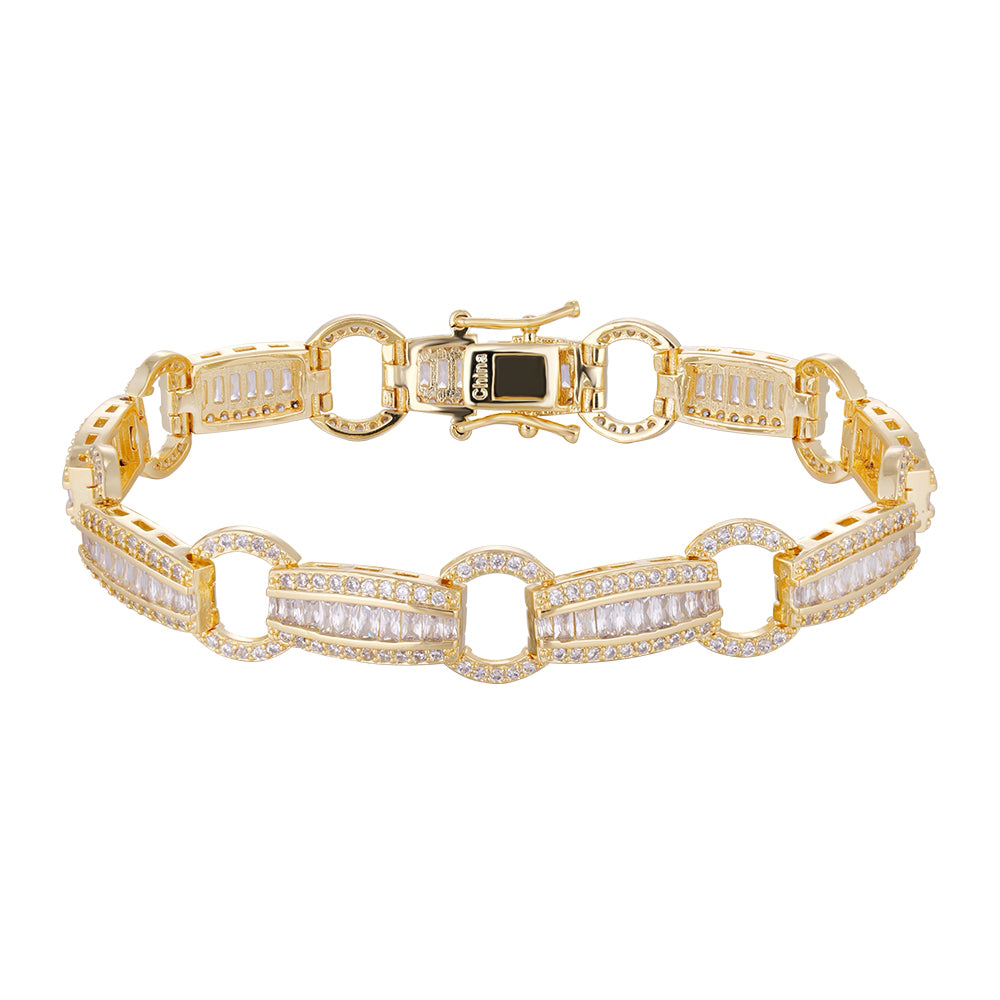 Wholesale copper plated 18k gold buckle bracelet, 3.5mm wide strap bracelet, versatile and exquisite - Lyra