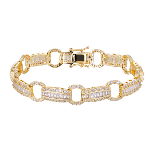 Wholesale copper plated 18k gold buckle bracelet, 3.5mm wide strap bracelet, versatile and exquisite - Lyra