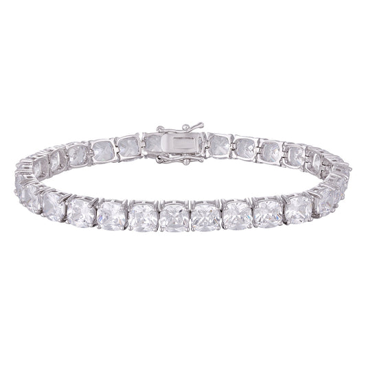 Wholesale copper plated 18k gold buckle bracelet, white zircon bracelet, gold and silver styles, versatile and exquisite - Lyra