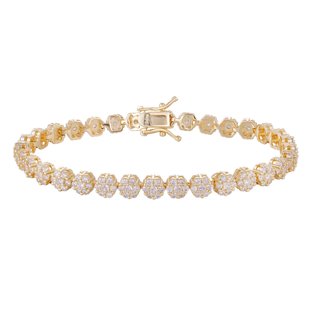 Wholesale copper plated 18k gold buckle bracelet, starry sky zircon bracelet, gold and silver styles, versatile and exquisite - Lyra