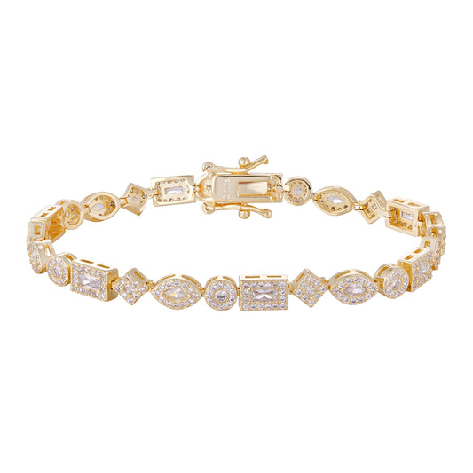 Wholesale copper plated 18k gold buckle bracelet, irregular geometric bracelet, gold and silver styles, versatile and exquisite - Lyra
