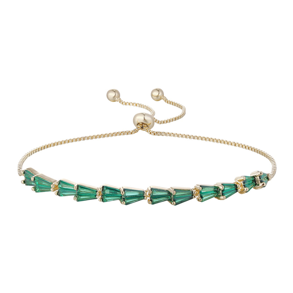 Wholesale 18K gold zircon bracelet, four colors of zircon, adjustable design, unique and versatile, women's gift - Lyra