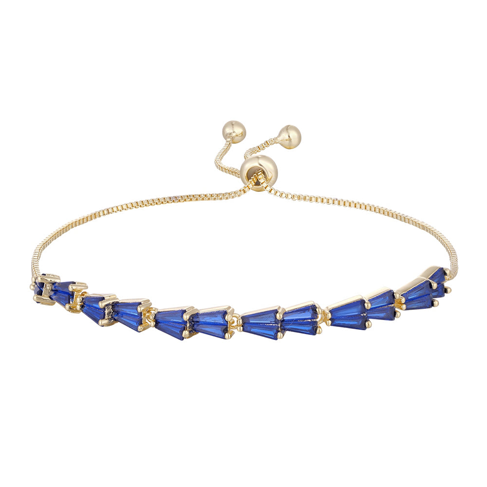 Wholesale 18K gold zircon bracelet, four colors of zircon, adjustable design, unique and versatile, women's gift - Lyra