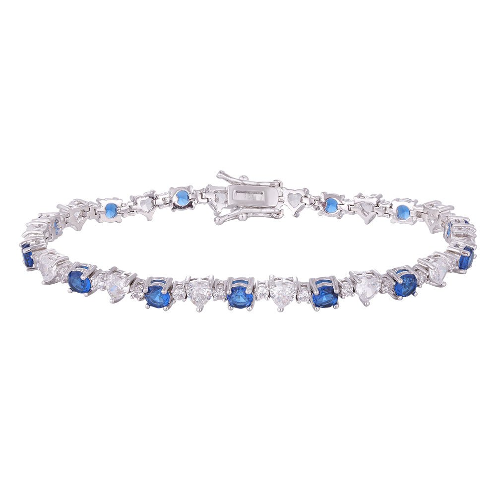 Wholesale 18K gold zircon bracelet, inlaid with blue zircon, adjustable design, original and versatile, women's gift - Lyra