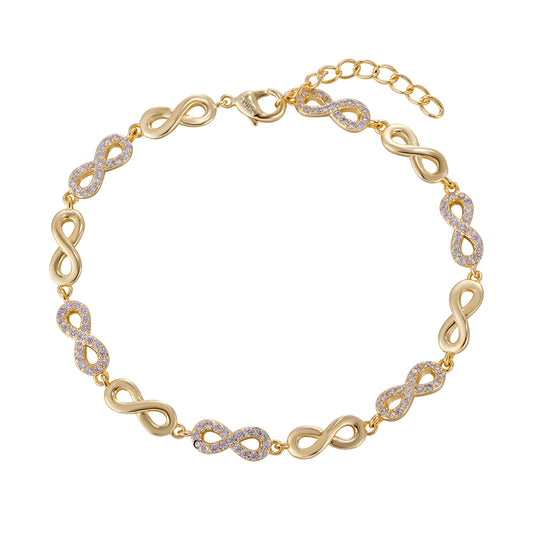 Three-layer copper-plated gold bracelet, infinity symbol, wholesale purchase, holiday gift. - Lyra