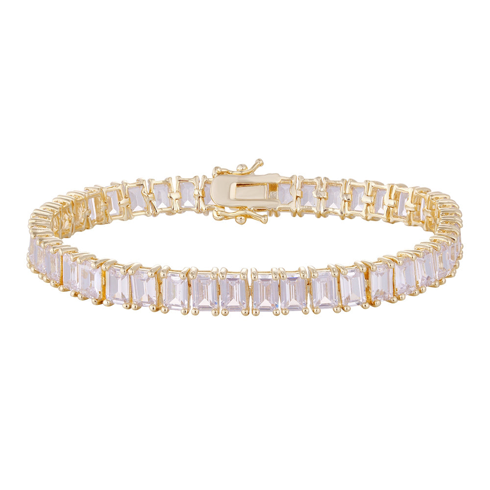 Wholesale copper plated 14k gold lobster clasp bracelet, zircon bracelet, women's gift - Lyra