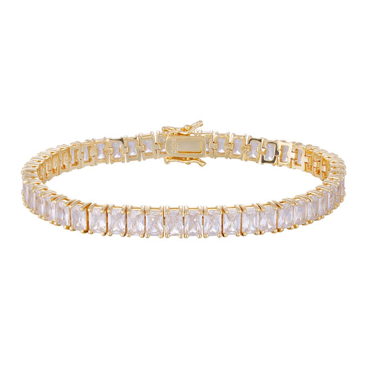 Wholesale copper plated 14k gold three-layer bracelet, zircon bracelet, women's gift - Lyra