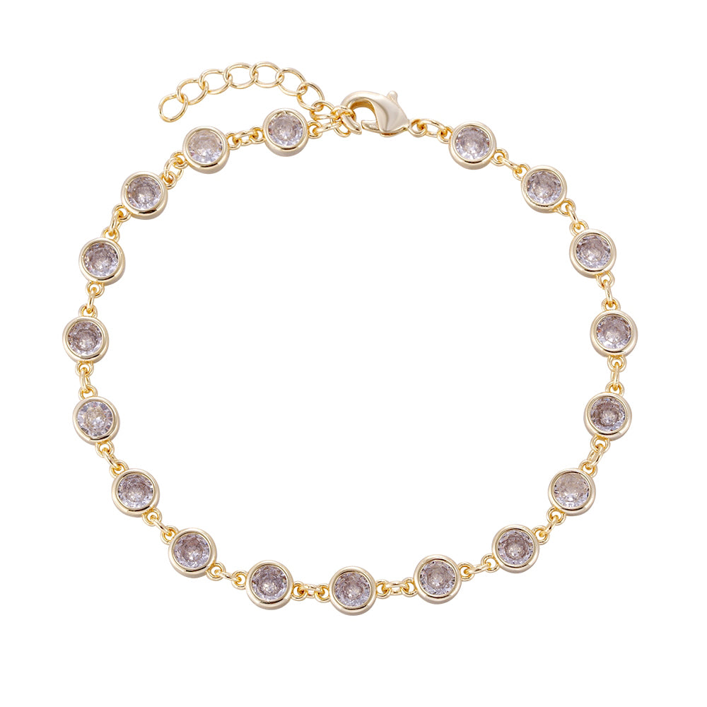 Wholesale copper plated 14k gold lobster clasp bracelet, zircon bracelet, women's gift1 - Lyra