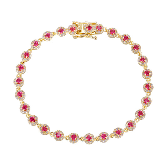 Wholesale 18k zircon bracelet, hand-made micro-inlaid natural zircon, buckle design for easy wearing, women's gift - Lyra