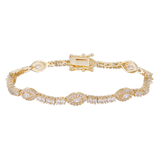 Wholesale copper plated 14k gold buckle bracelet, zircon bracelet, women's gift - Lyra