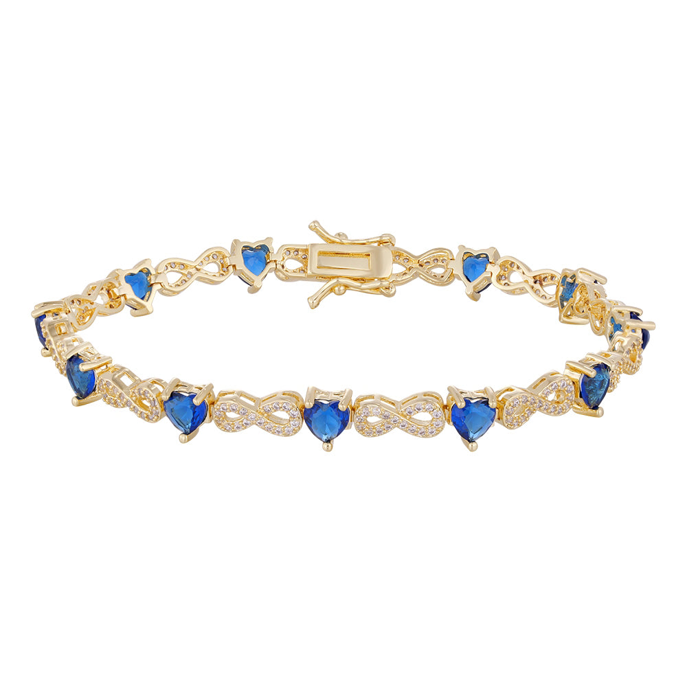 Wholesale 18k zircon bracelet, hand-made micro-inlaid natural zircon, infinity symbol design, buckle design for easy wearing, women's gift - Lyra