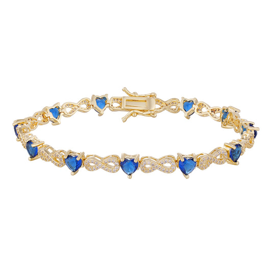 Wholesale 18k zircon bracelet, hand-made micro-inlaid natural zircon, infinity symbol design, buckle design for easy wearing, women's gift - Lyra