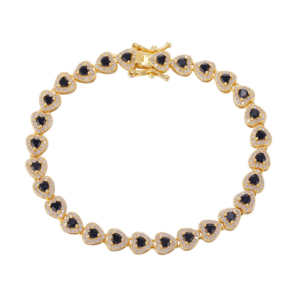 Wholesale 18k zircon bracelet, hand-made micro-inlaid natural zircon, love zircon summer bracelet, buckle design for easy wearing, women's gift - Lyra