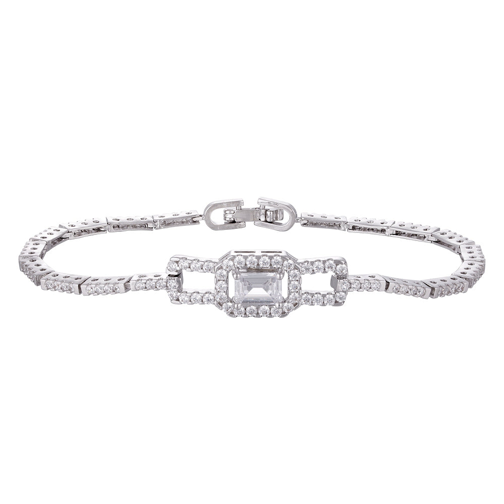 Wholesale 18k zircon bracelet, hand-made micro-inlay, buckle design, red zircon embellishment, big brand replacement, not easy to fade - Lyra