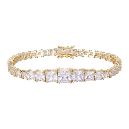 Wholesale bracelet 18k gold micro-inlaid natural zircon, irregular zircon matching, non-allergenic and waterproof, holiday gift - Lyra