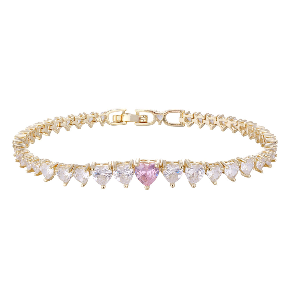 Wholesale bracelet 18k gold micro inlaid natural zircon, rainbow color matching, holiday gift - Lyra