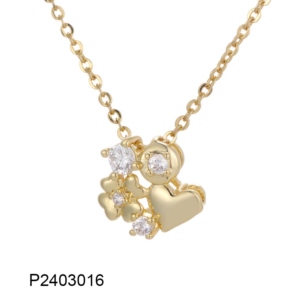 Wholesale copper-plated 14k/18k heart-shaped zircon necklace, waterproof and colorfast, unique design - Lyra