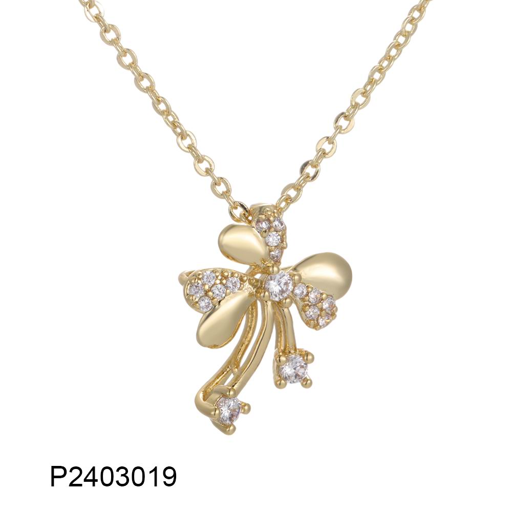 Wholesale environmentally friendly copper plated 14k gold inlaid zircon heart necklace, environmentally friendly material, not easy to allergic, waterproof and not fade - Lyra