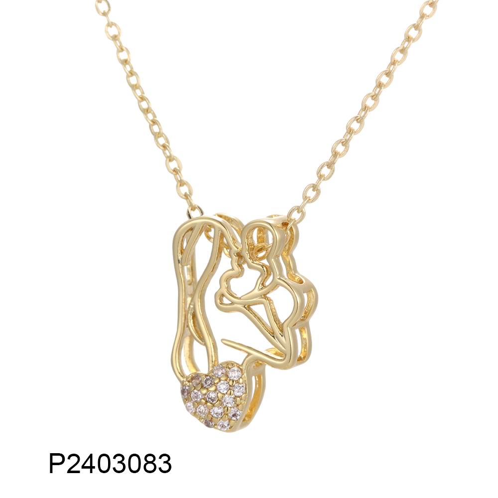 Wholesale environmentally friendly copper plated 14k gold inlaid zircon heart necklace, environmentally friendly material, not easy to allergic, waterproof and not fade - Lyra