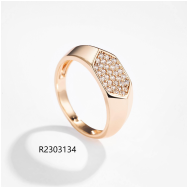 Wholesale copper-plated gold rings, 6A zircon, hypoallergenic and non-fading.
