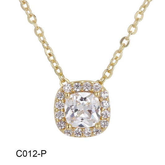 Copper plated 14k gold inlaid zircon necklace wholesale, environmentally friendly material, not easy to allergic, waterproof and not fade - Lyra
