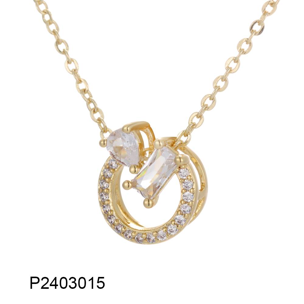 Wholesale environmentally friendly copper plated 14k gold inlaid zircon hollow necklace, environmentally friendly material, not easy to allergic, waterproof and not fade - Lyra